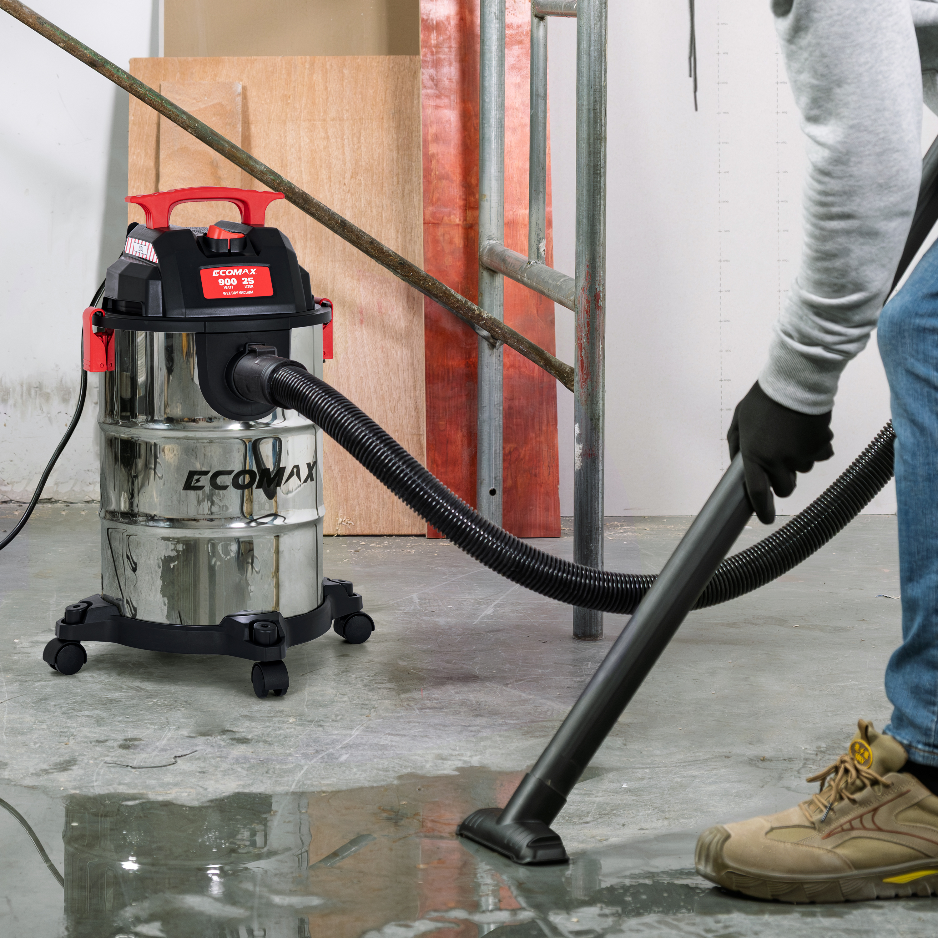 （EM19307-25BA）EMX 25L Stainless Steel Wet/Dry Vacuum 900W