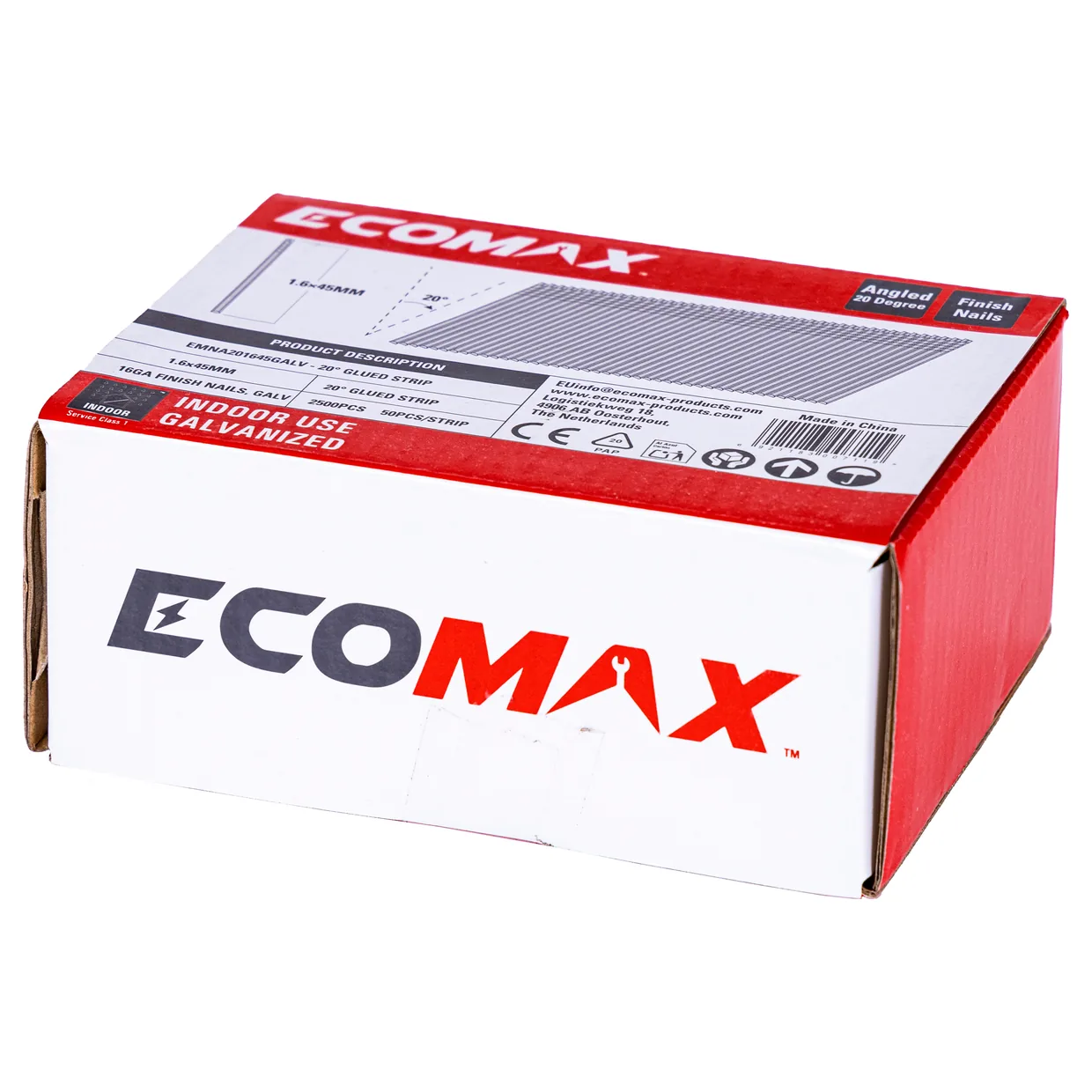 （EMNA201645GALV） EMX 20´16GA brad galv. plain 1.6x45mm, strip, 2500