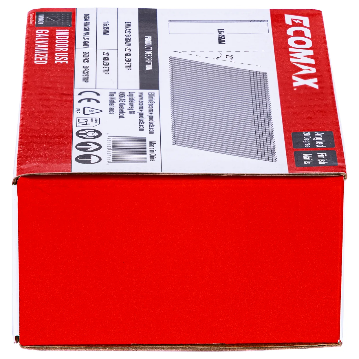 （EMNA201645GALV） EMX 20´16GA brad galv. plain 1.6x45mm, strip, 2500