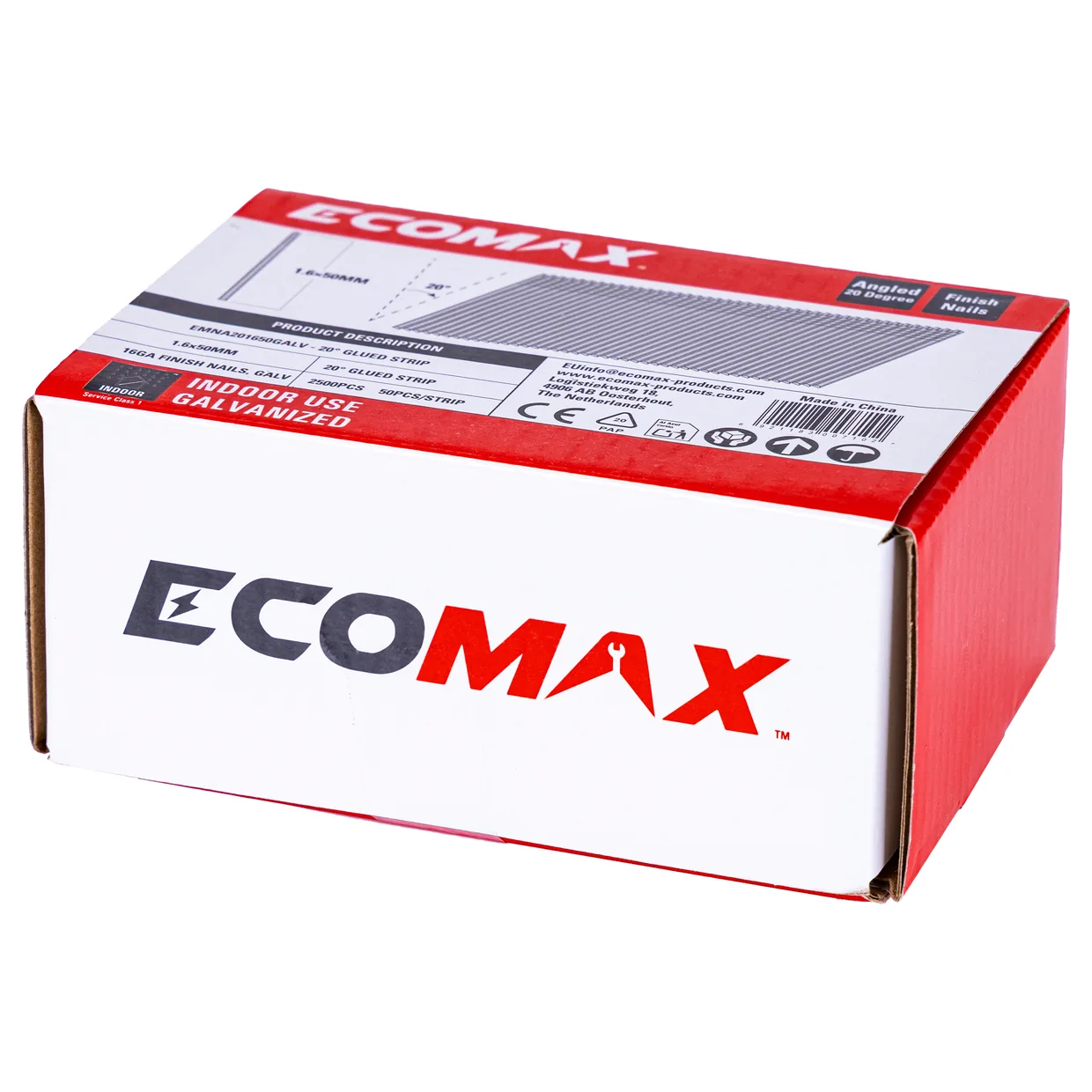 （EMNA201650GALV）EMX 20´16GA brad galv. plain 1.6x50mm, strip, 2500