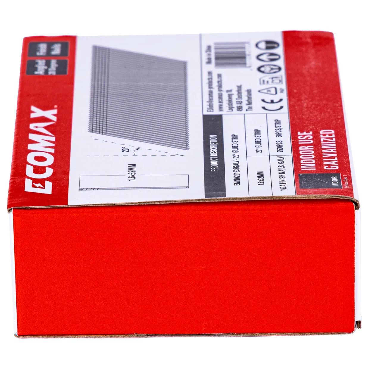 （EMNA001632GALV） EMX 0´16GA brad galv plain 1.6x32mm, strip, 2500