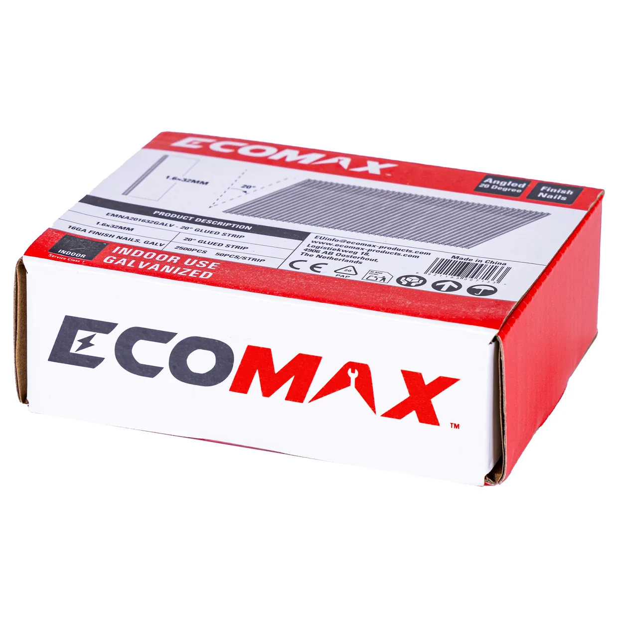 （EMNA001632GALV） EMX 0´16GA brad galv plain 1.6x32mm, strip, 2500