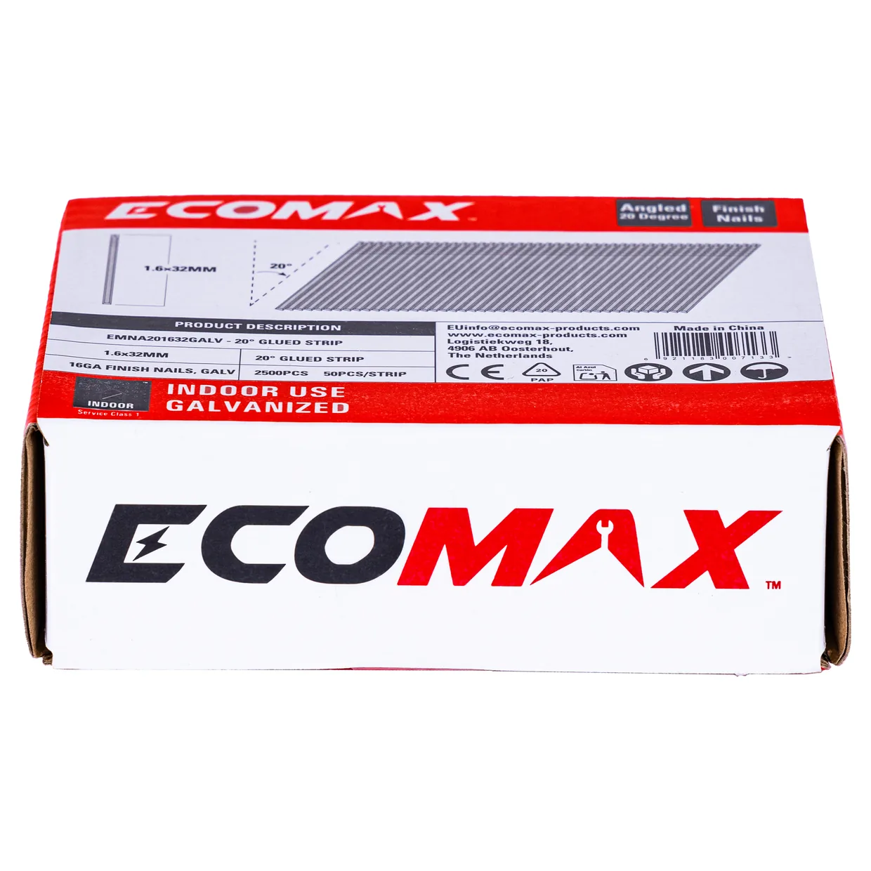 （EMNA001632GALV） EMX 0´16GA brad galv plain 1.6x32mm, strip, 2500