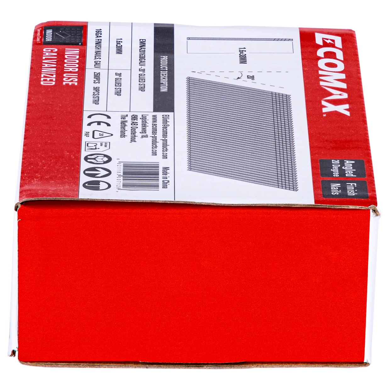 （EMNA001638GALV） EMX 0´16GA brad galv plain 1.6x38mm, strip, 2500