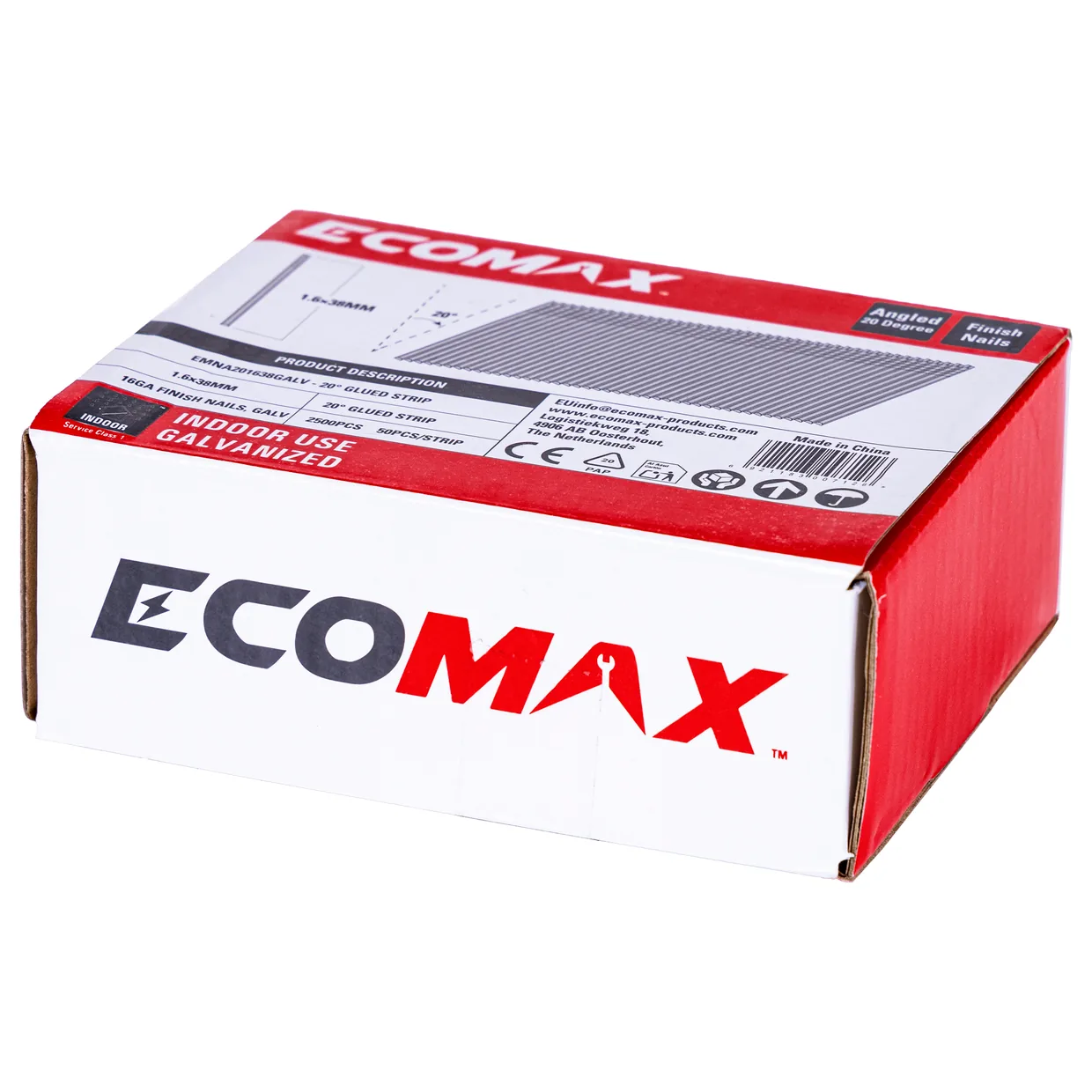 （EMNA001638GALV） EMX 0´16GA brad galv plain 1.6x38mm, strip, 2500