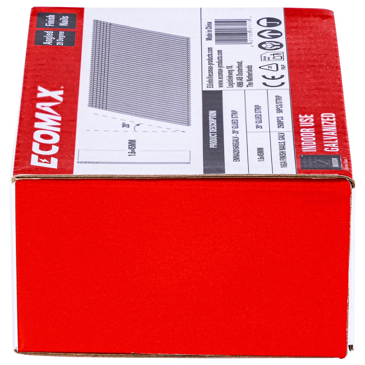 （EMNA001645GALV）EMX 0´16GA brad galv plain 1.6x45mm, strip, 2500