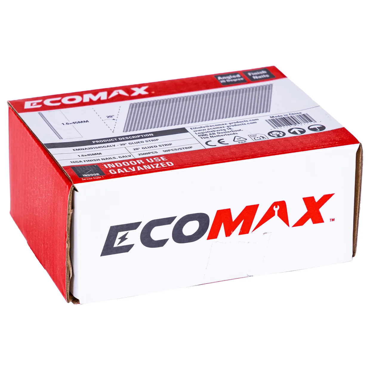 （EMNA001645GALV）EMX 0´16GA brad galv plain 1.6x45mm, strip, 2500