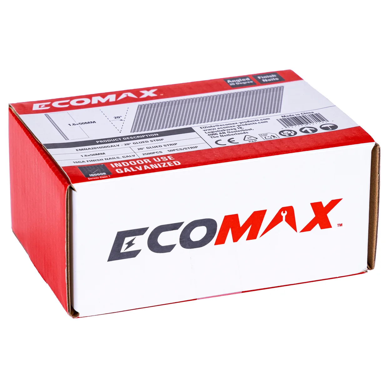 （EMNA001650GALV）EMX 0´16GA brad galv plain 1.6x50mm, strip, 2500
