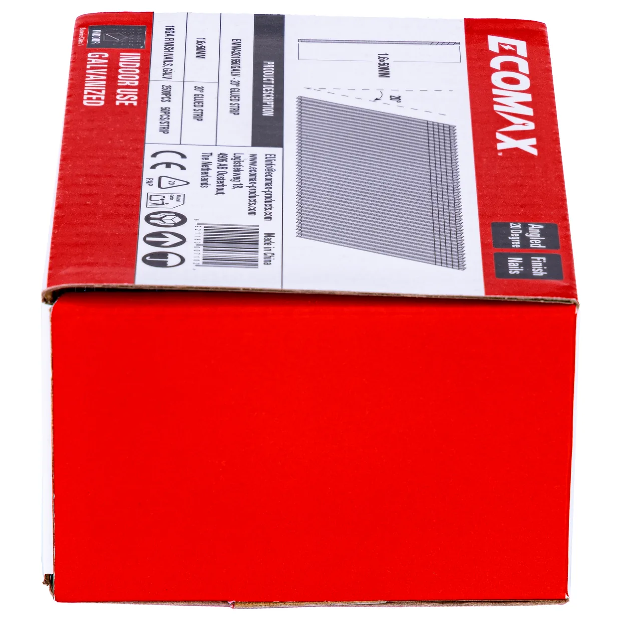 （EMNA001650GALV）EMX 0´16GA brad galv plain 1.6x50mm, strip, 2500