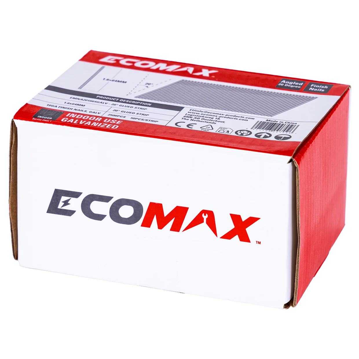（EMNA001664GALV）EMX 0´16GA brad galv plain 1.6x64mm, strip, 2500