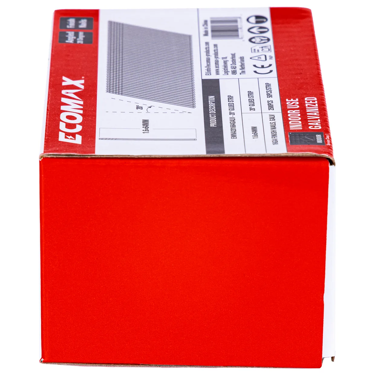 （EMNA001664GALV）EMX 0´16GA brad galv plain 1.6x64mm, strip, 2500