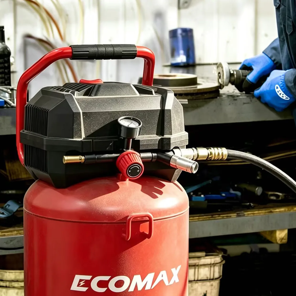 （232481）EMX 1500W Oil-Free Air Compressor 24L, Vertical