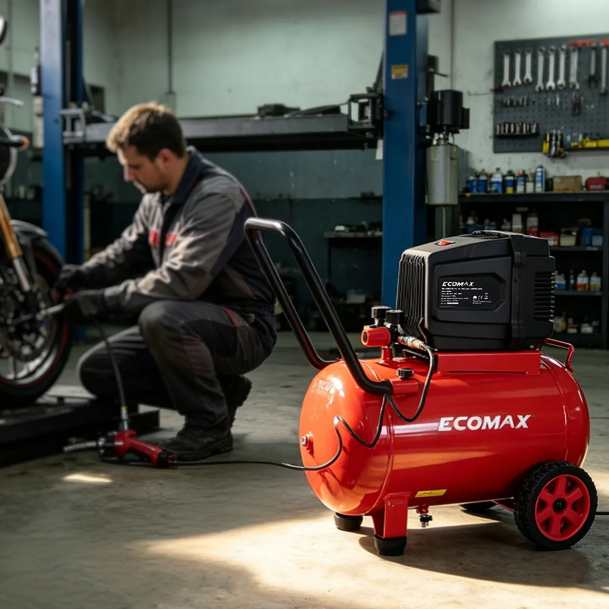 （202484）EMX 1300W Oil-Free Air Compressor 24L, Horizontal