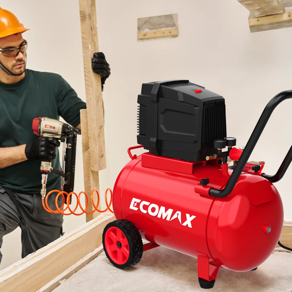 （205081）EMX 1500W Oil-Free Air Compressor 50L, Horizontal