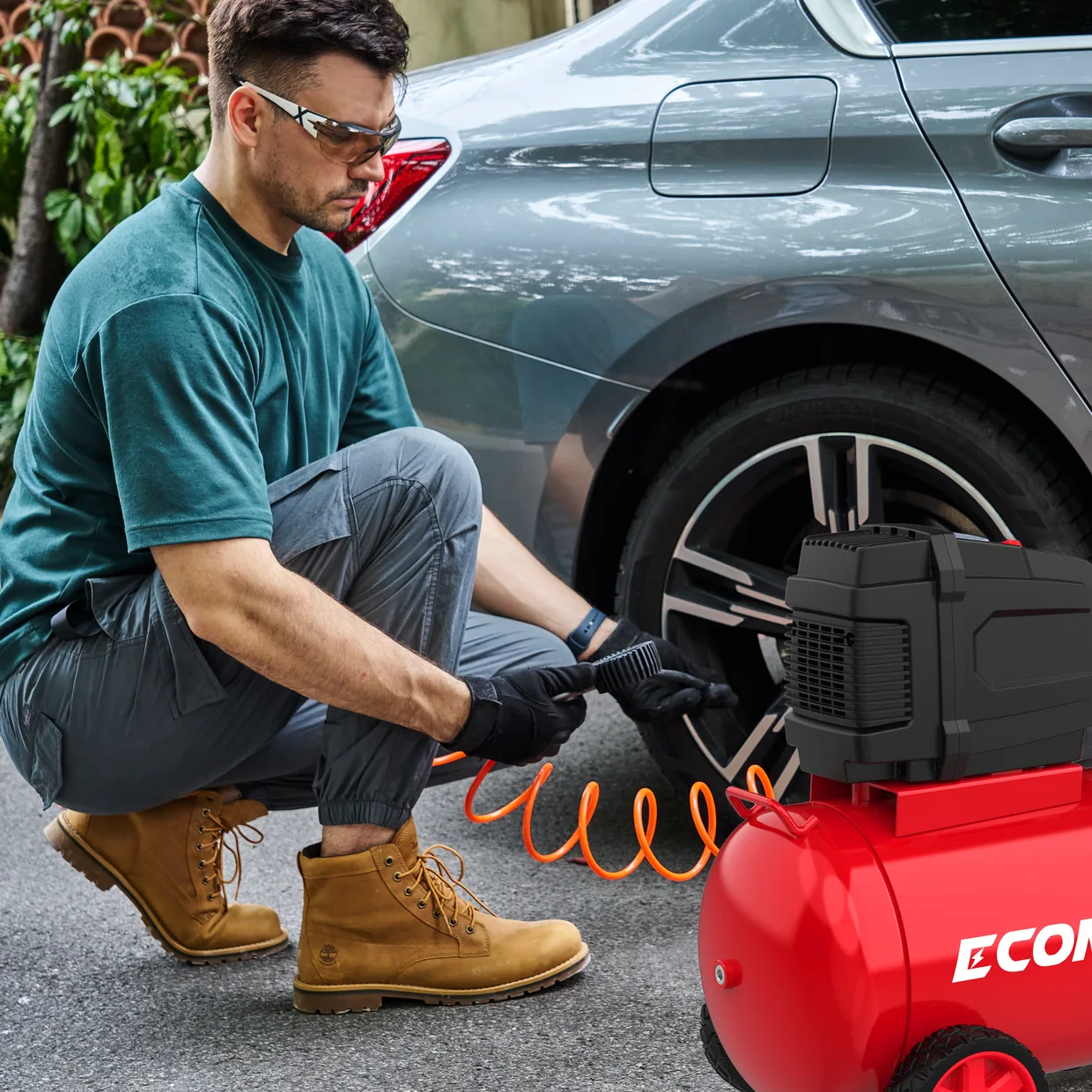 （205081）EMX 1500W Oil-Free Air Compressor 50L, Horizontal