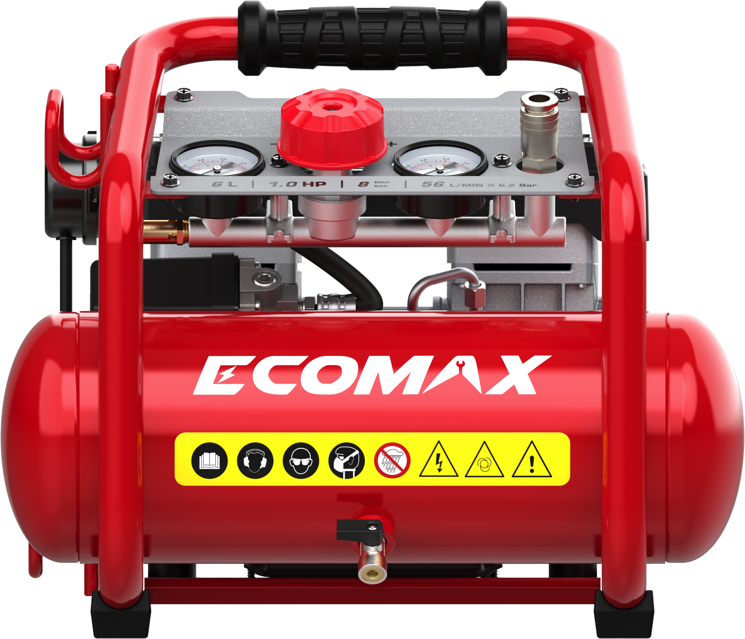 （3300682）EMX 800W Oil-Free Air Compressor 6L, Quiet , Horizontal
