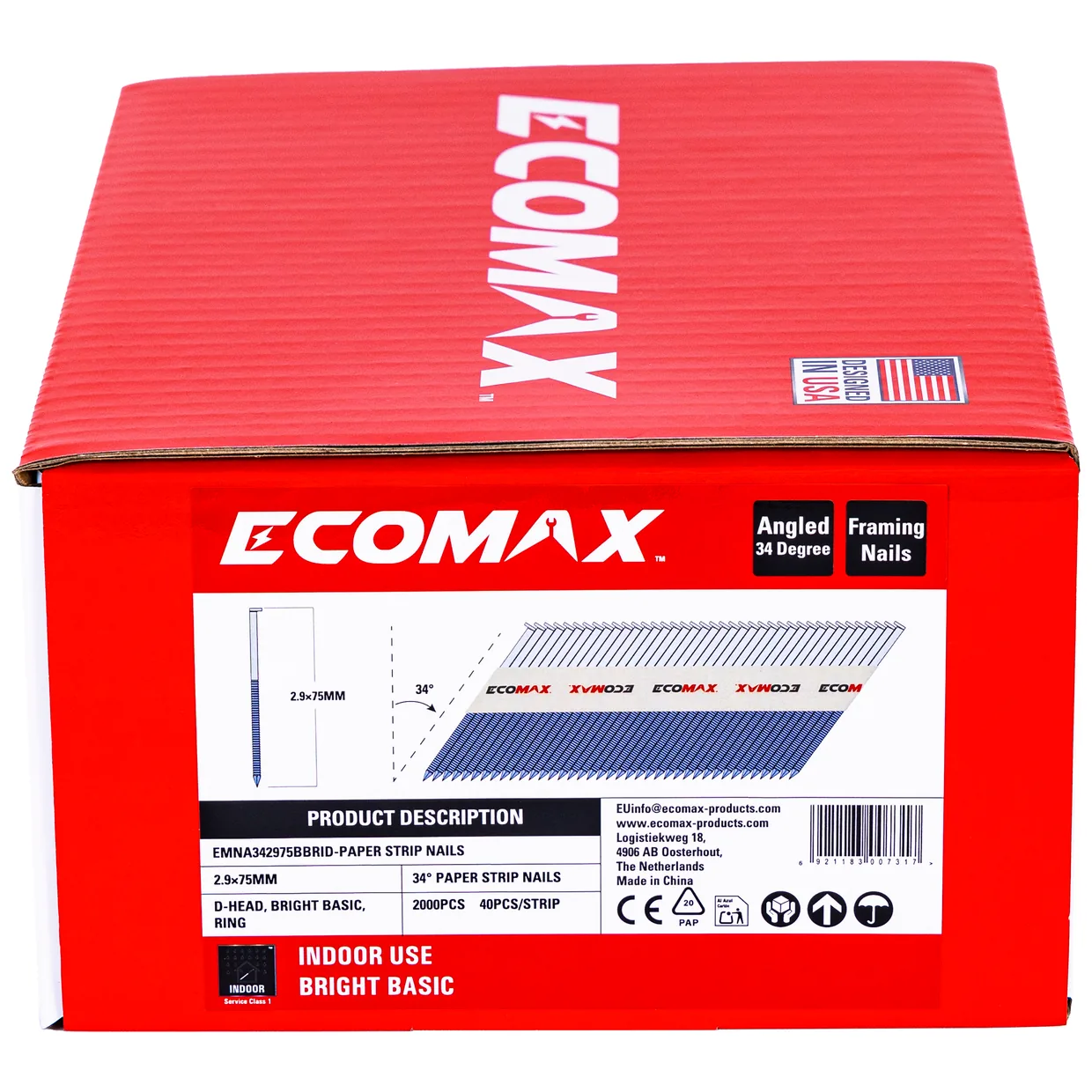 （EMNA342975BBRID）EMX 2.9x75 34° paper strip, brightbasic, D-head ring, 2000