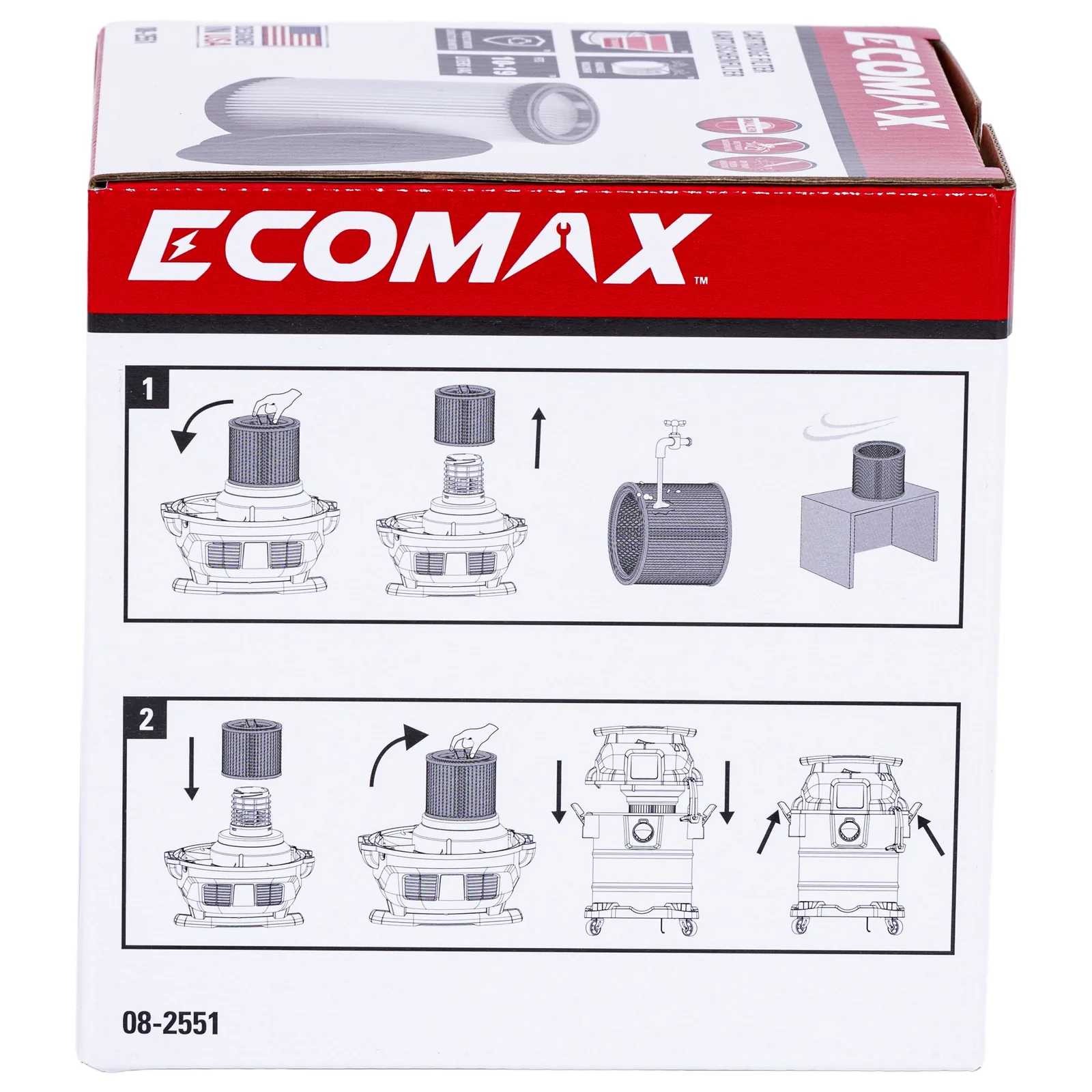 （08-2551）Ecomax Cartridge filter (wet/dry pickup)
