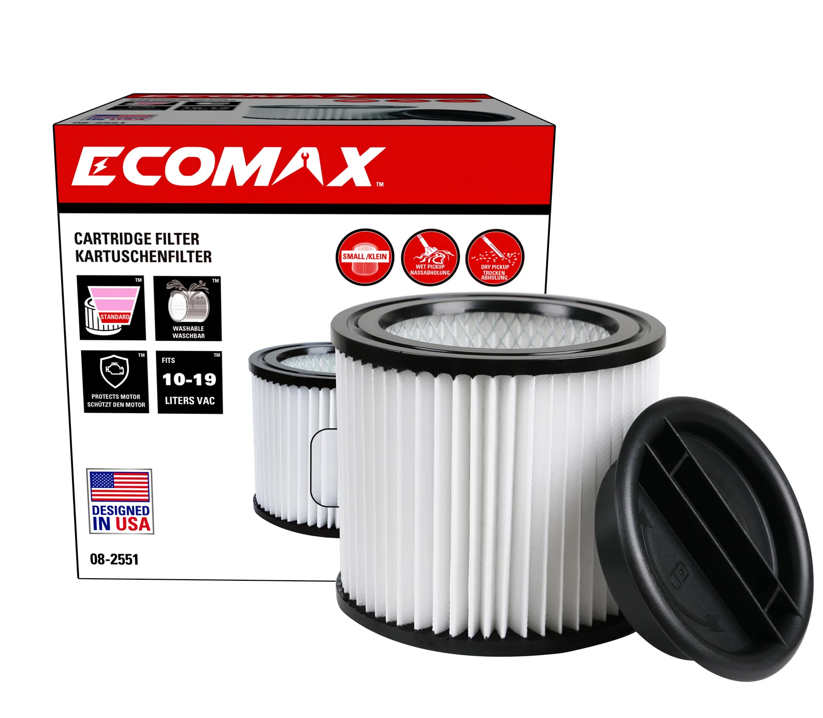 （08-2551）Ecomax Cartridge filter (wet/dry pickup)