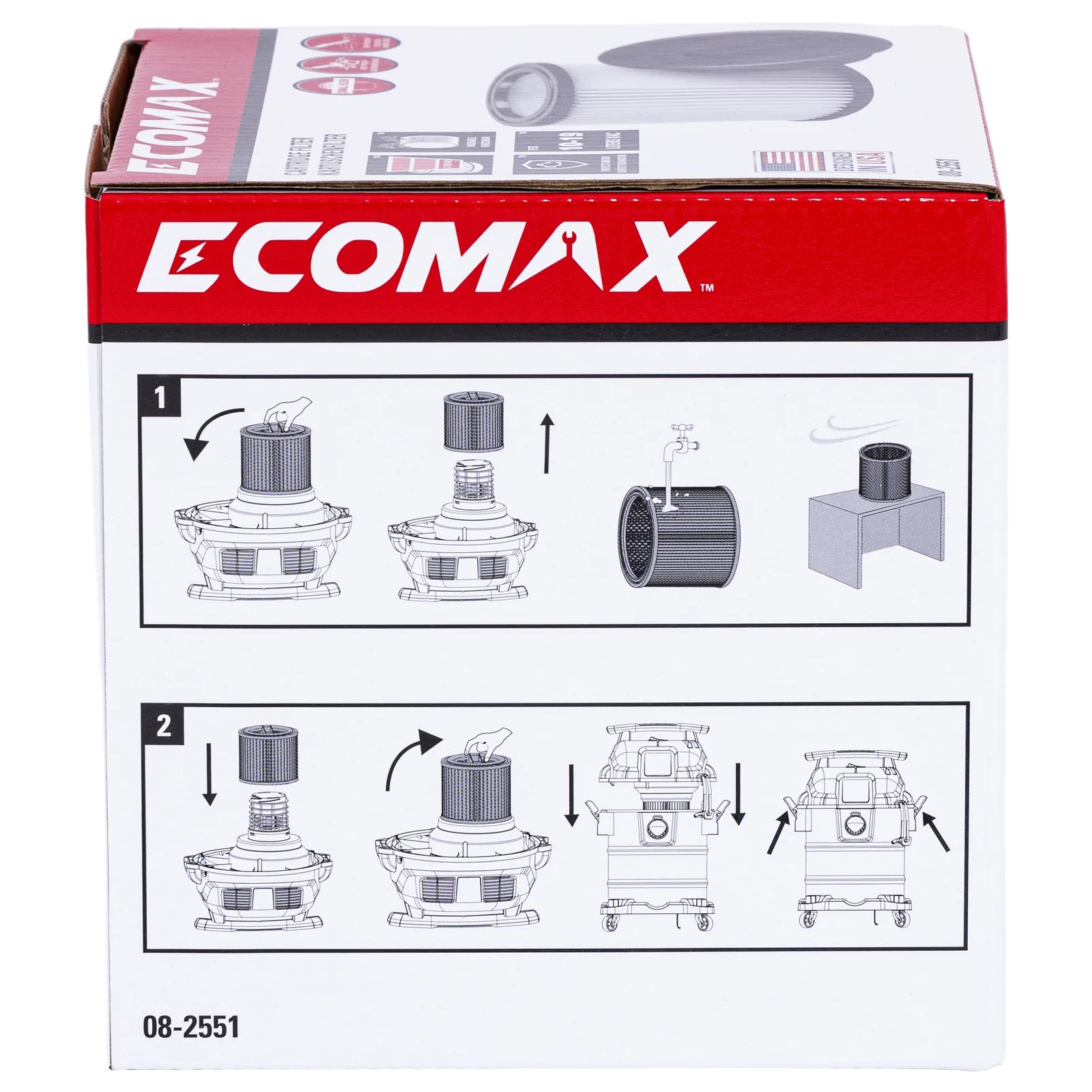 （08-2551）Ecomax Cartridge filter (wet/dry pickup)