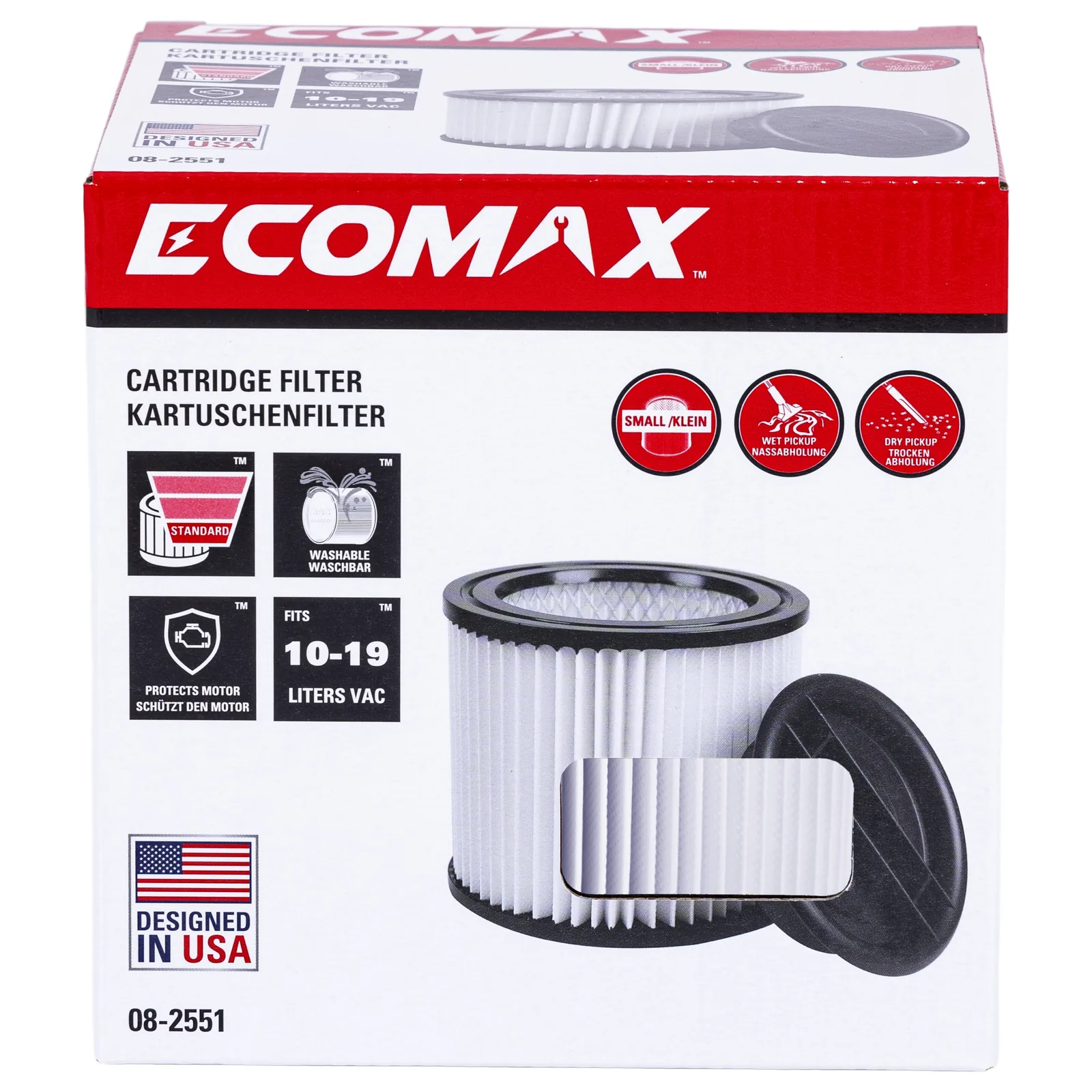 （08-2551）Ecomax Cartridge filter (wet/dry pickup)