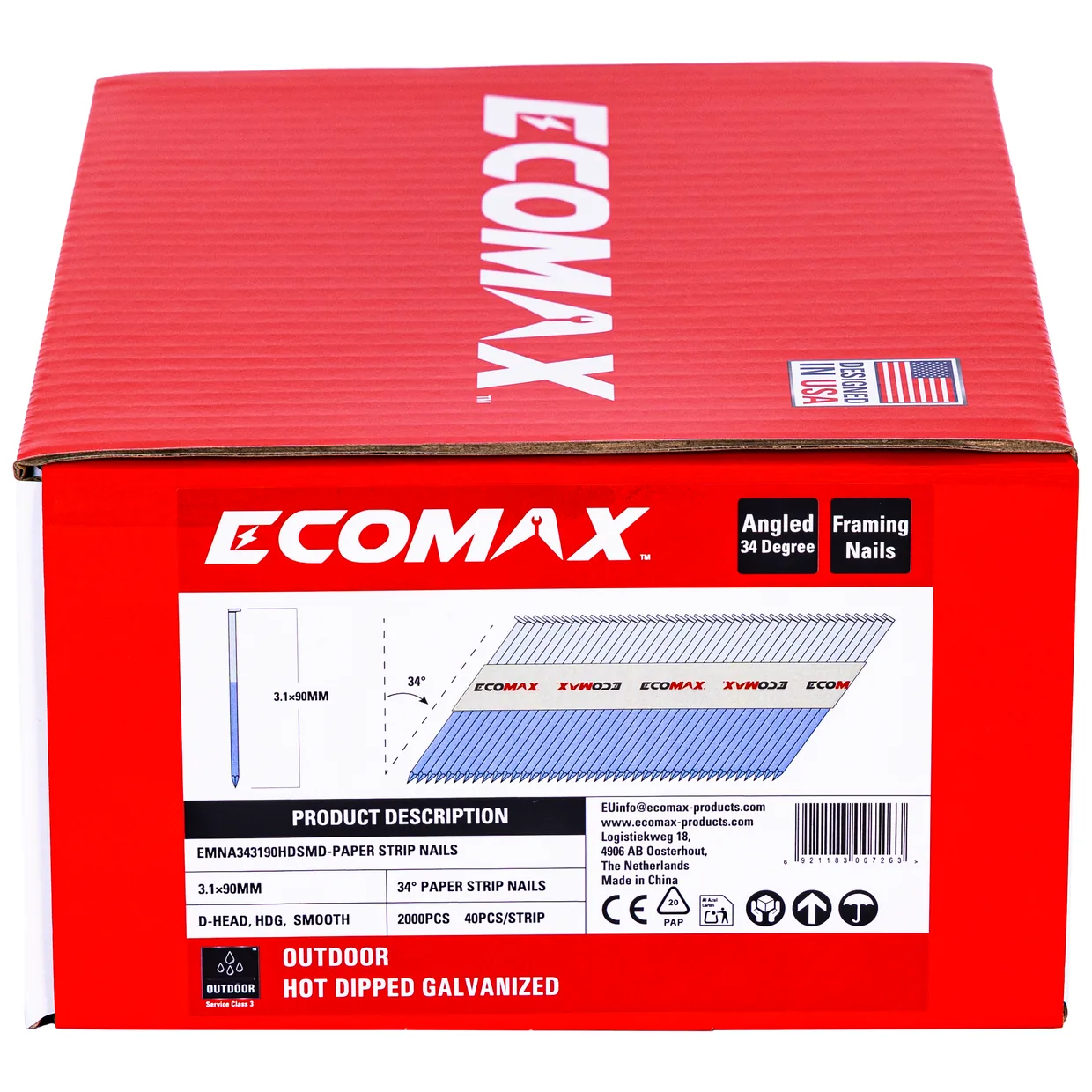 （EMNA343190BBRID）EMX 3.1x90 34° paper strip, bright basic, D-head ring