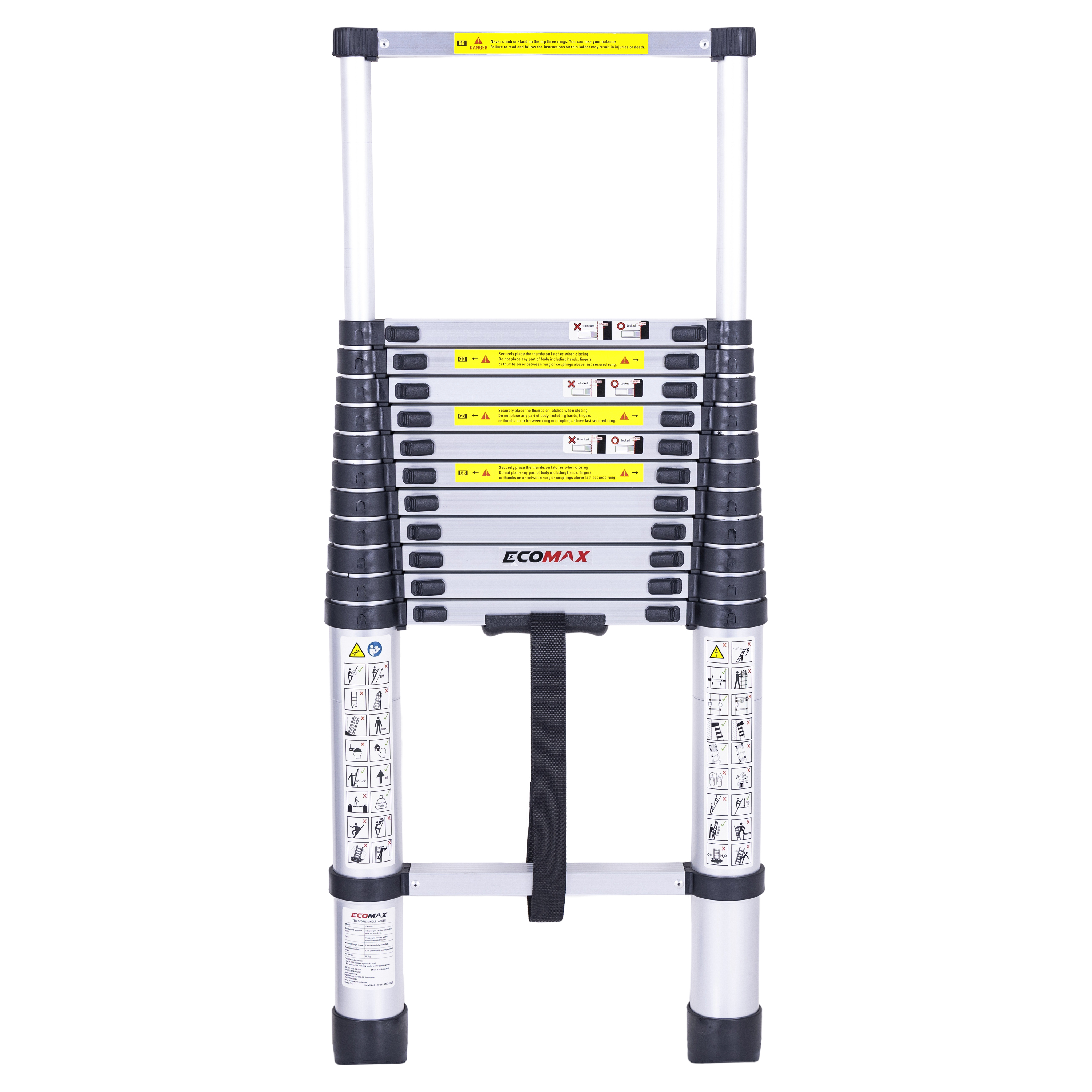 （EML0101）EMX Telescopic Single Ladder RED 380cm