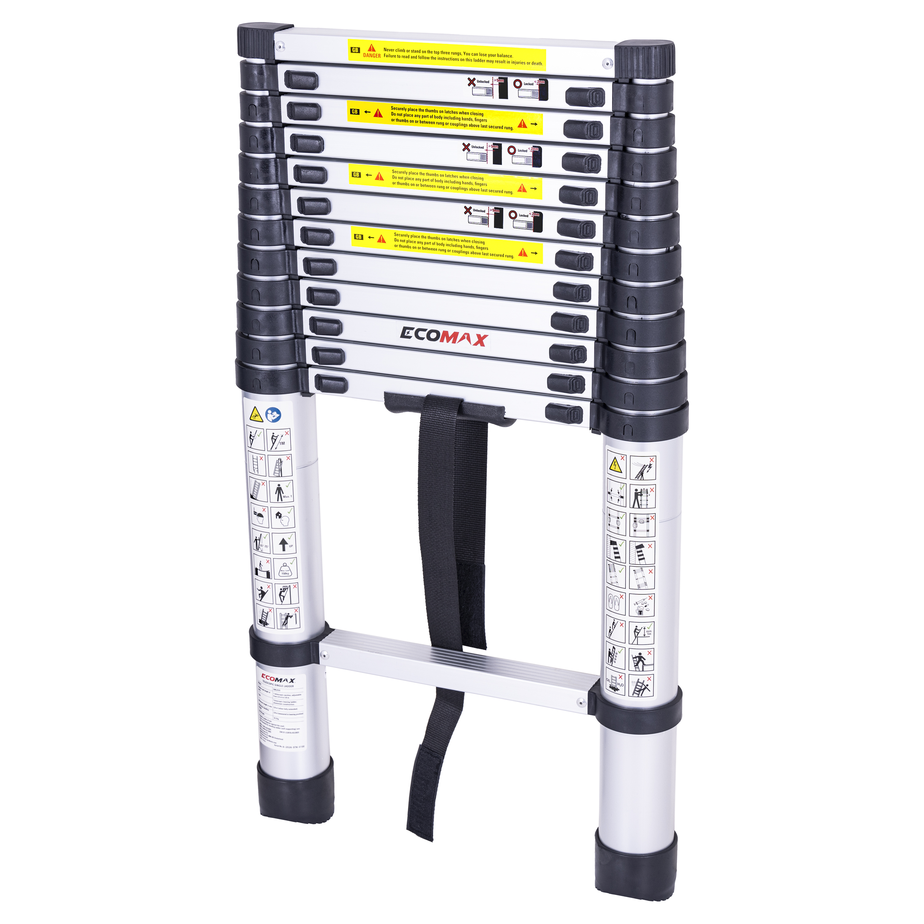 （EML0101）EMX Telescopic Single Ladder RED 380cm
